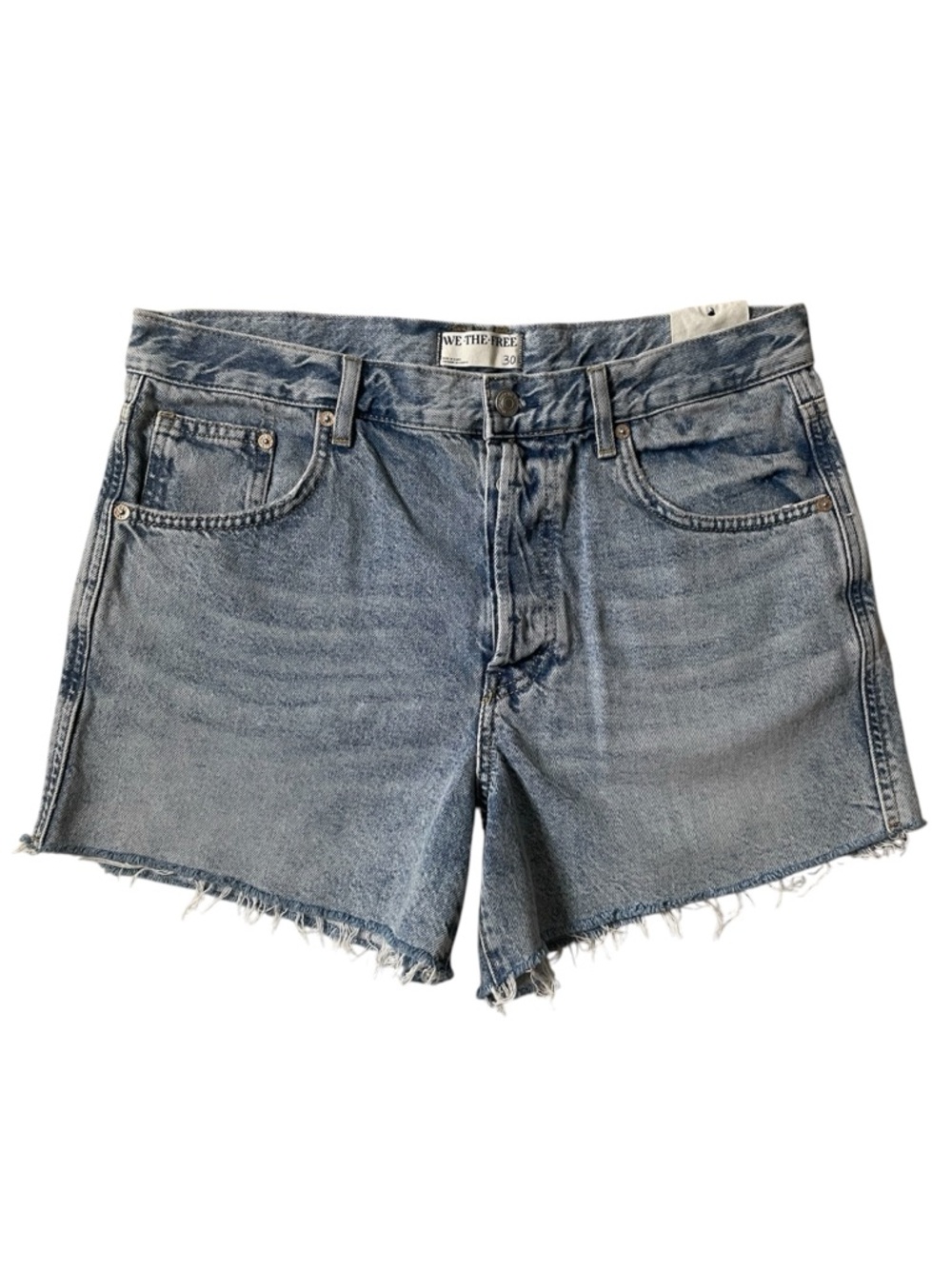 We the free mid rise frayed hem short jeans